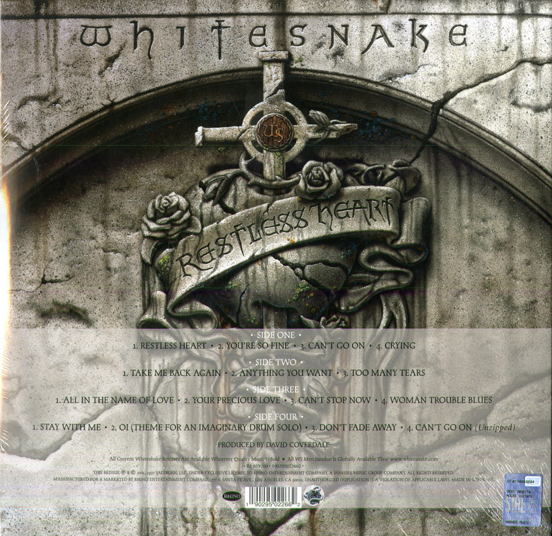 Whitesnake - Restless Heart (25Th Anniversary) (Silver Vinyl) Lp 0190295022662