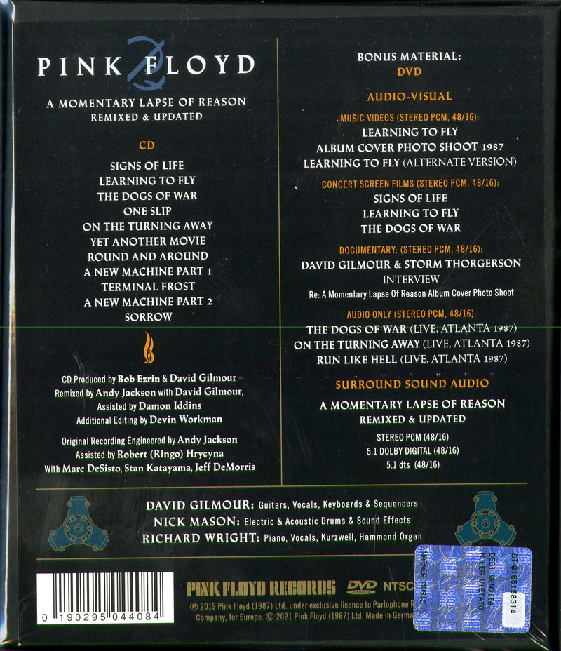 Pink Floyd - A Momentary Lapse Of Reason Cd 0190295044084