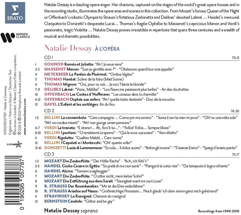 Dessay Natalie - Natalie Dessay Ã€ L'OpÃ©ra Cd 0190295057787