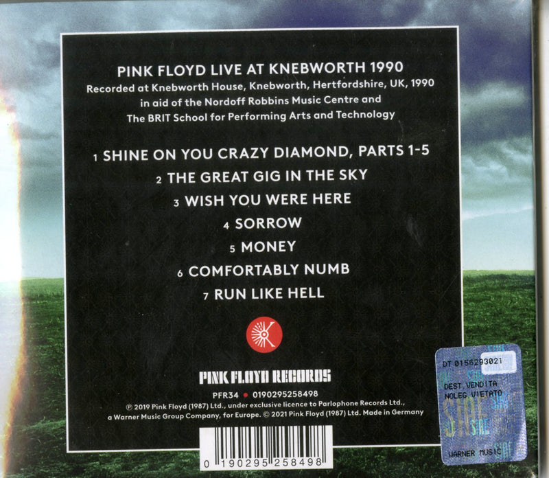Pink Floyd - Live At Knebworth 1990 Cd 0190295258498