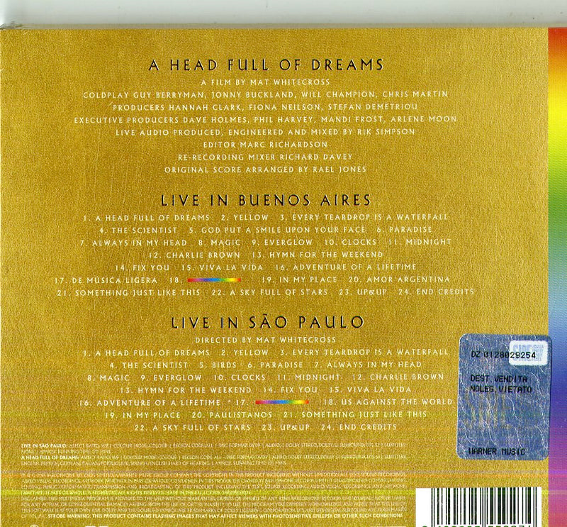 Coldplay - Live In Buenos Aires,Live In Sao Paulo,A Head Full (2Cd+2Dvd) Cd 0190295559274