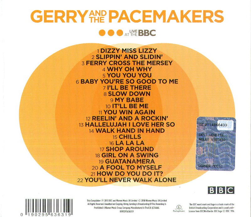 Gerry & The Pacemakers - Live At The Bbc Cd 0190295636319