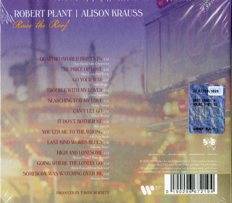 Plant Robert & Krauss Alison - Raise The Roof (Standard Ed.) Cd 0190296672194