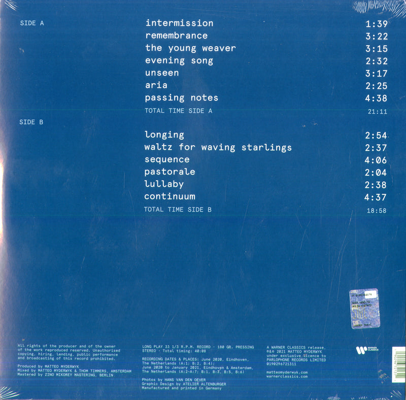 Matteo Myderwyk - Notes Of Longing Lp 0190296721311