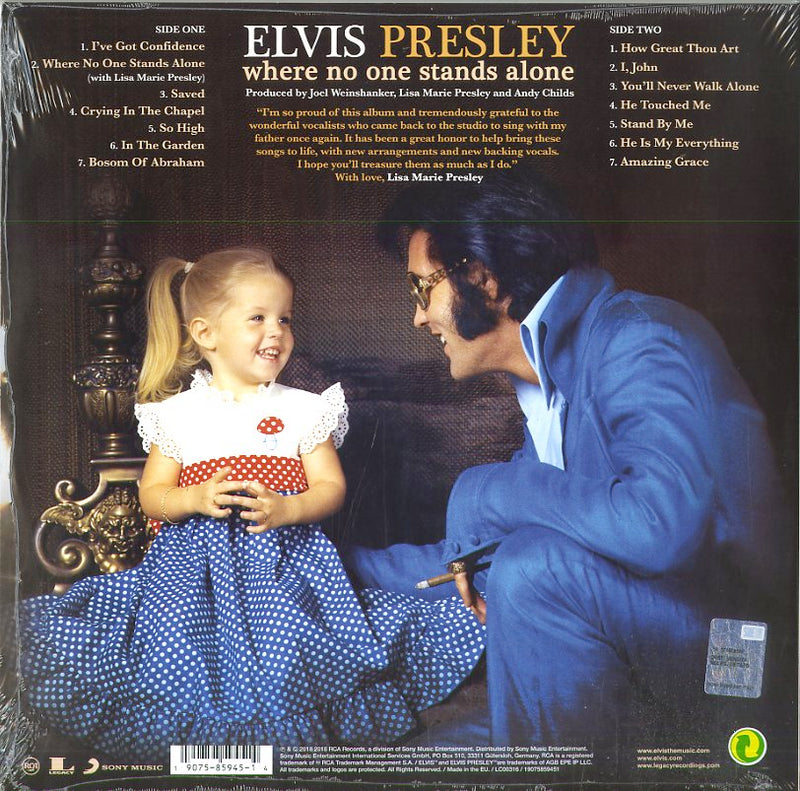 Presley Elvis - Where No One Stands Alone (Black Vinyl) Vinile LP - Vinyl record 0190758594514