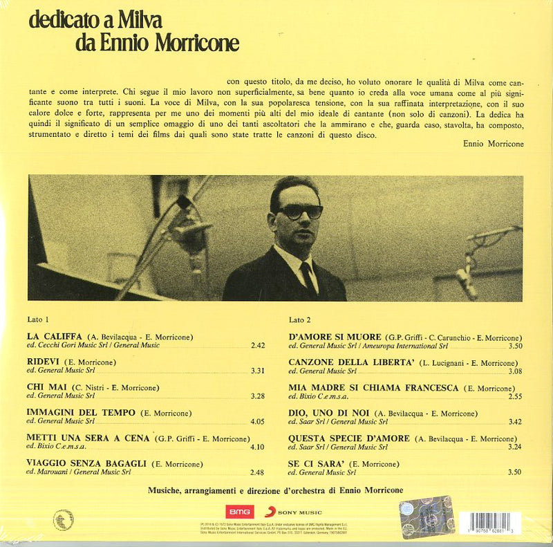 Milva - Dedicato A Milva Da Ennio Morricone (140 Gr. Gatefold Sleeve) Vinile LP - Vinyl record 0190758628813