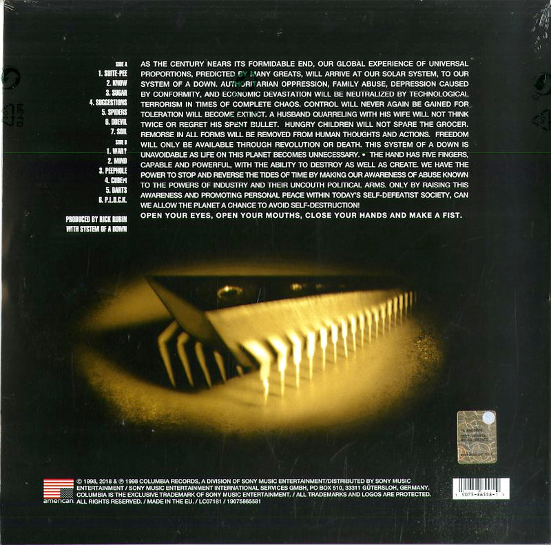 System Of A Down - System Of A Down Lp 0190758655819