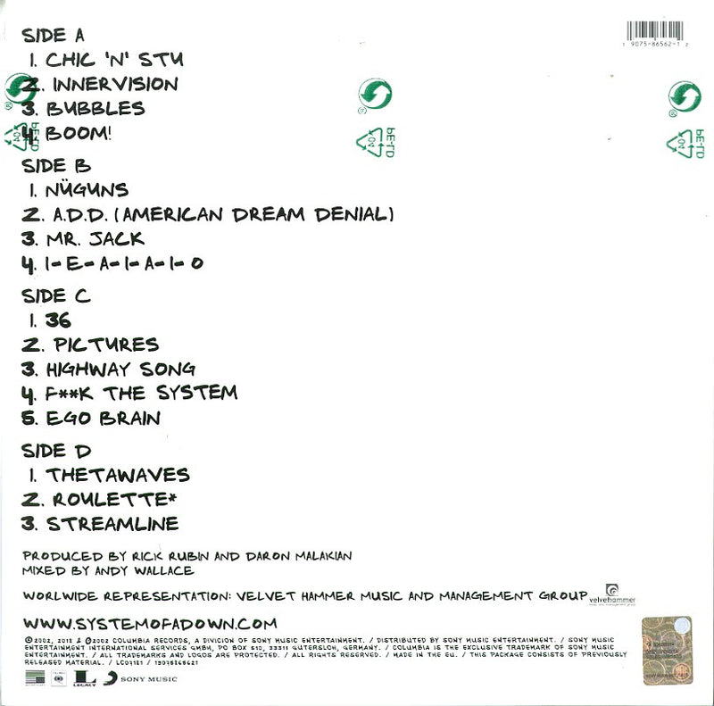 System Of A Down - Steal This Album! Lp 0190758656212