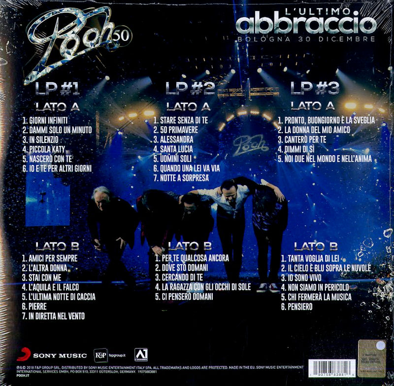 Pooh - L'Ultimo Abbraccio (3Lp Black Vinyl) Lp 0190758838816