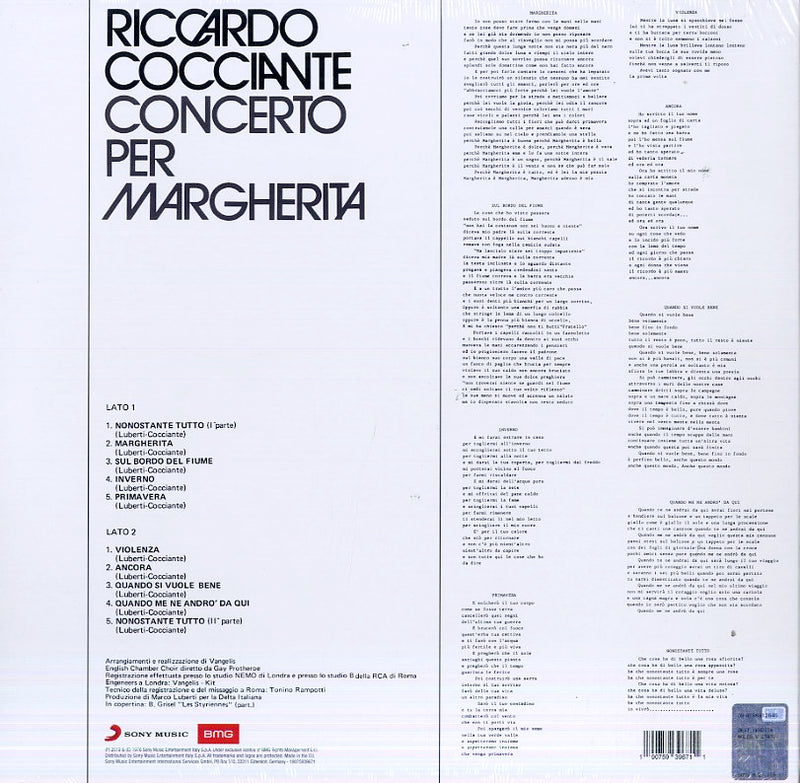 Cocciante Riccardo - Concerto Per Margherita (Rsd 2019) (Vinile Blu) Lp 0190759396711