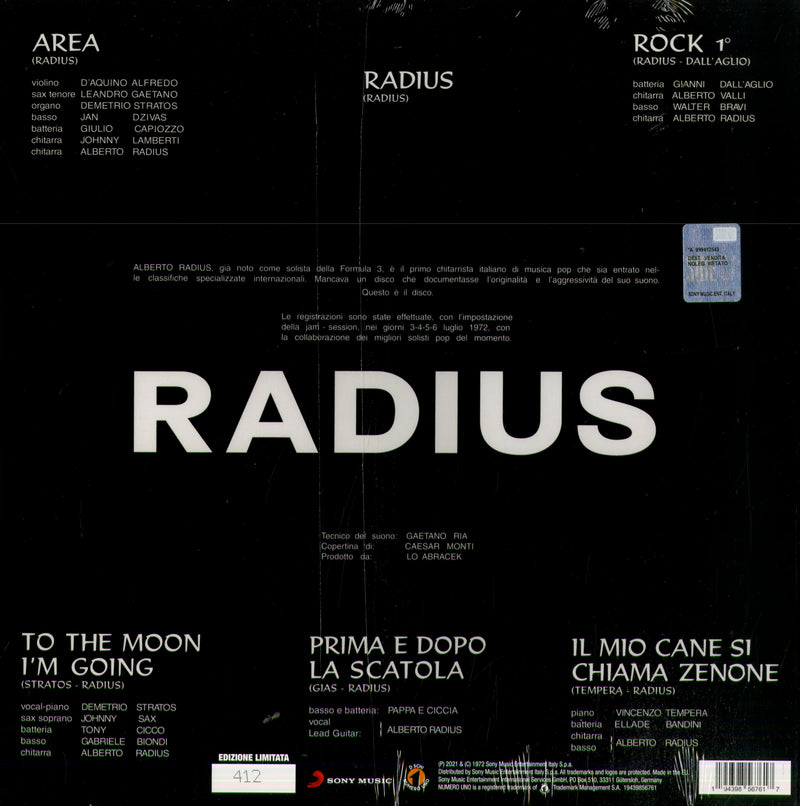 Radius Alberto - Radius (Vinile 180 Gr Rosso Numerato) (Rsd 21) Lp 0194398567617