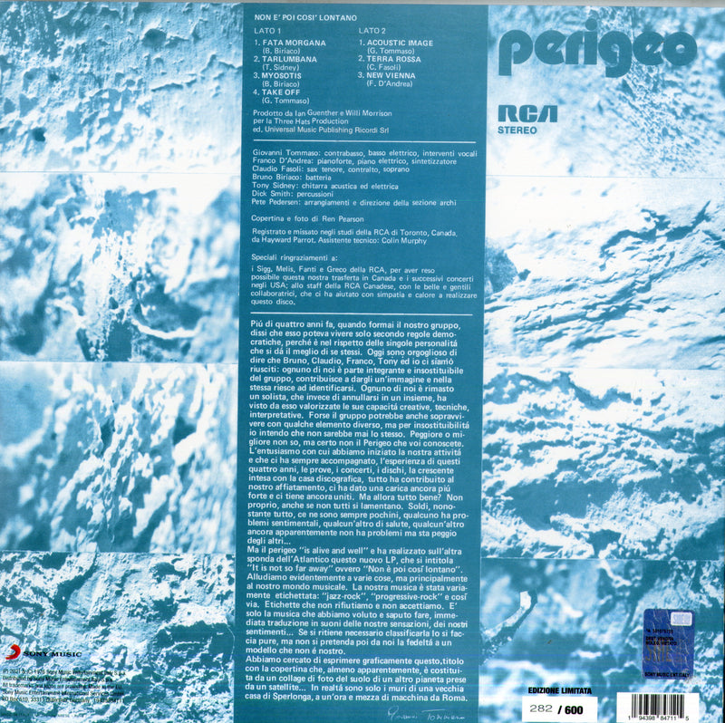 Perigeo - Non Ãˆ Poi CosÃ¬ Lontano (180 Gr Blue Vinyl) Lp 0194398847115