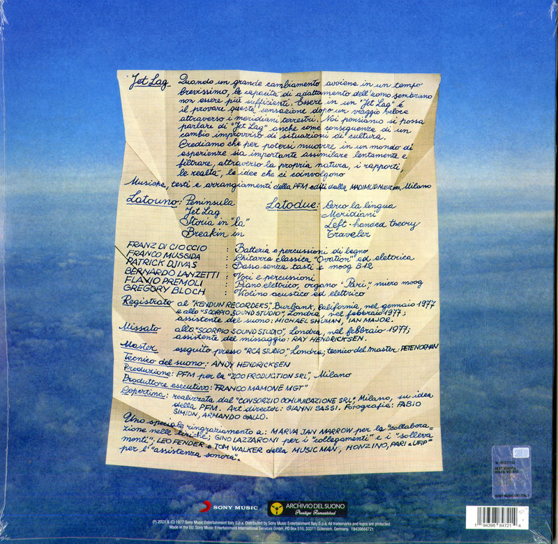 Premiata Forneria Marconi - Jet Lag (Vinile 180 Gr Blu) Lp 0194398847214