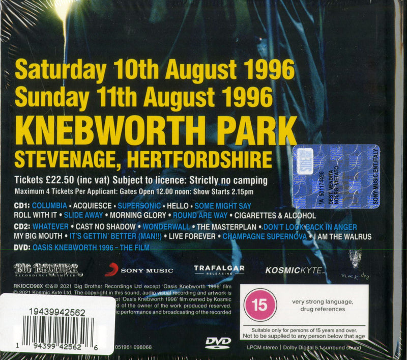 Oasis - Oasis Knebworth 1996 Cd 0194399425626