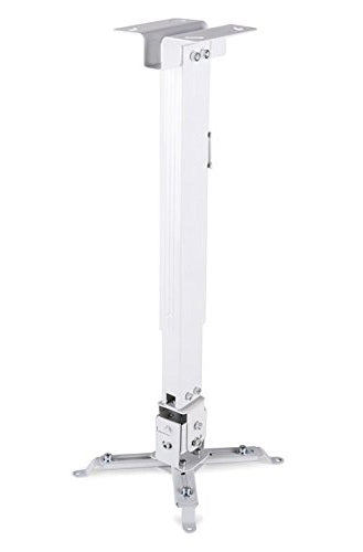 Supporto a soffitto per videoproiettore "Slim", universale, regolabile da 42/65cm (bianco)