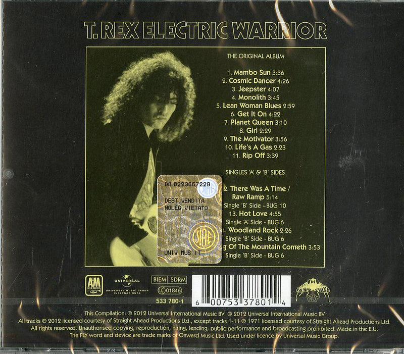 T Rex - Electric Warrior (Remastered Edt.) Cd 0600753378014