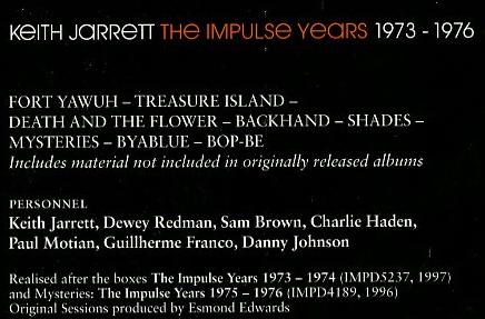 Jarrett Keith - The Impulse Years 1973-1976 (Box 9 Cd) Cd 0600753445112