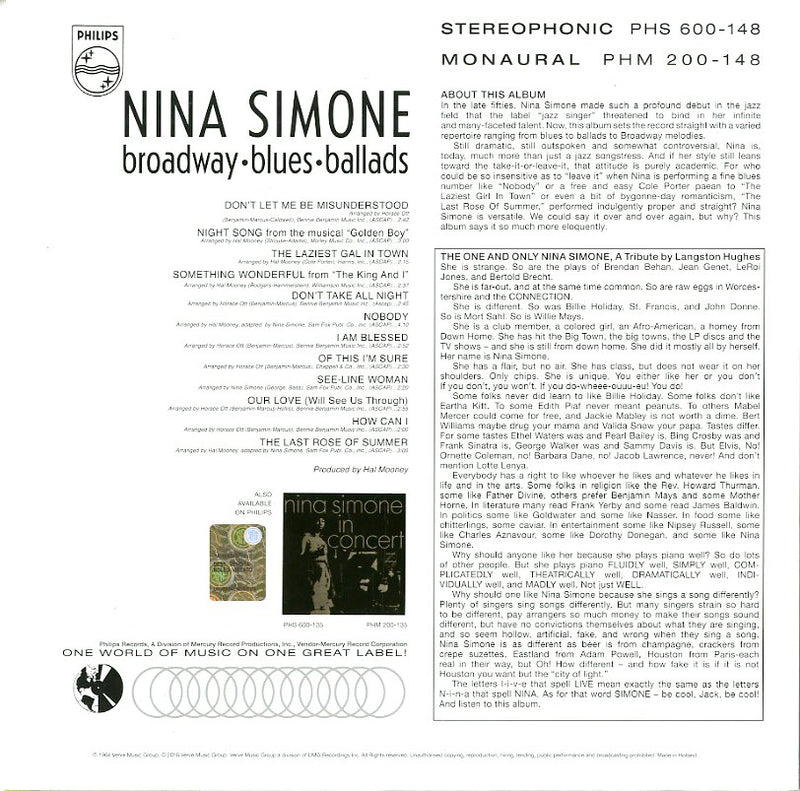 Simone Nina - Broadway Blues Ballads Lp 0600753605691