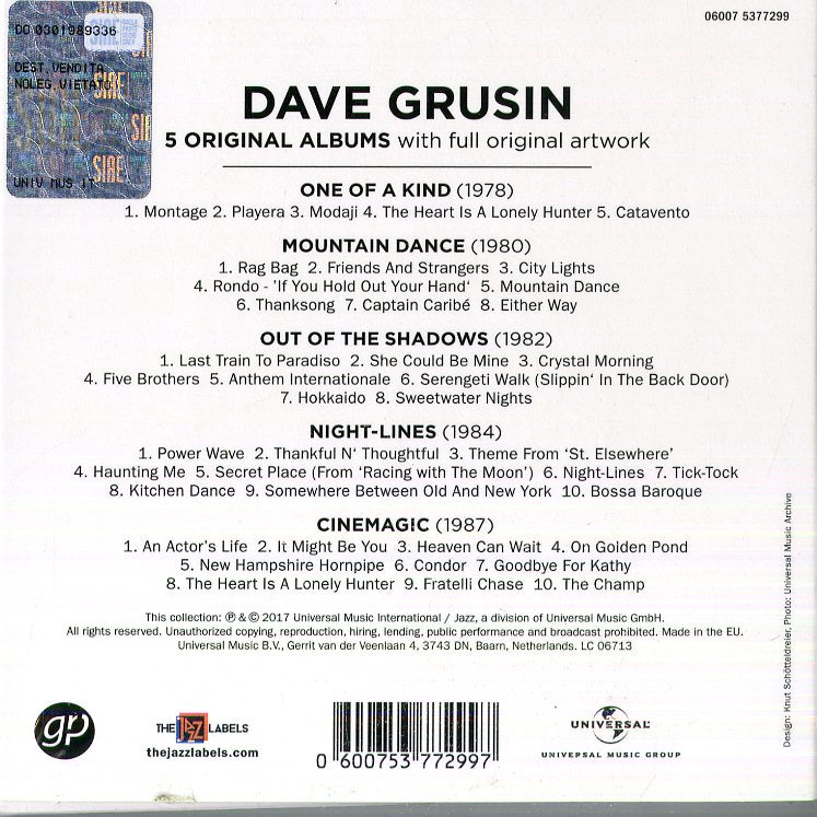 Grusin Dave - 5 Original Albums Cd 0600753772997