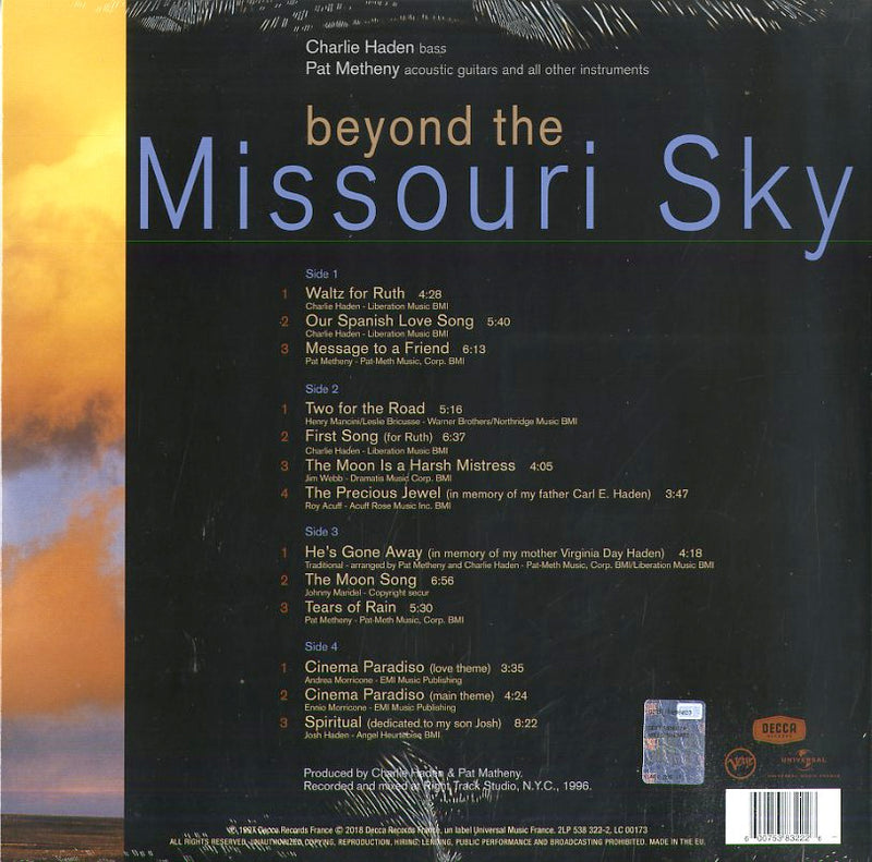 Haden Charlie, Metheny Pat - Beyond The Missoury Sky Vinile LP - Vinyl record 0600753832226