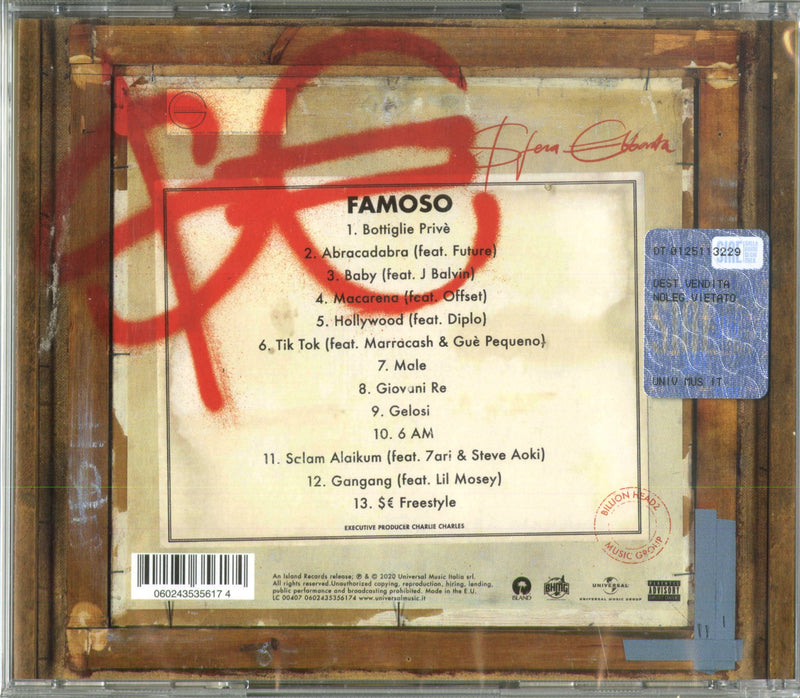 Sfera Ebbasta - Famoso Cd 0602435356174