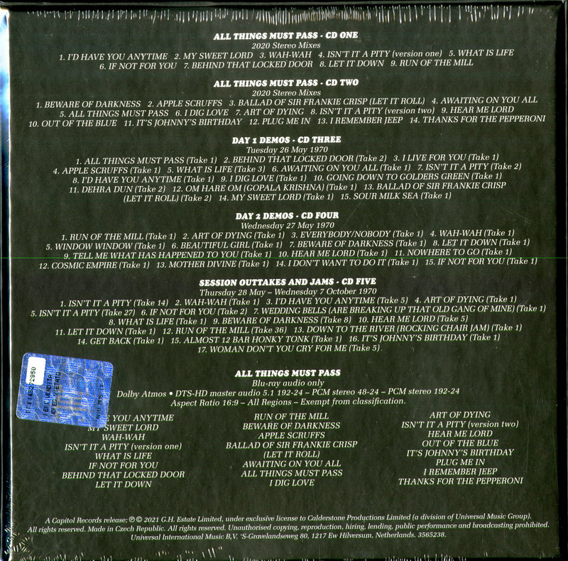 Harrison George - All Things Must Pass 50Th (Super Deluxe Box Set 5 Cd + Blu-Ray + Libro 56 Pg.) Cd 0602435652382