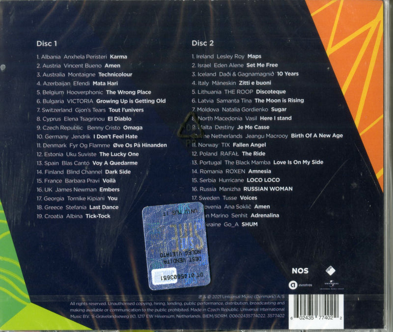 Compilation - Eurovision 2021 Song Contest Rotterdam 2021 CD 0602435774022