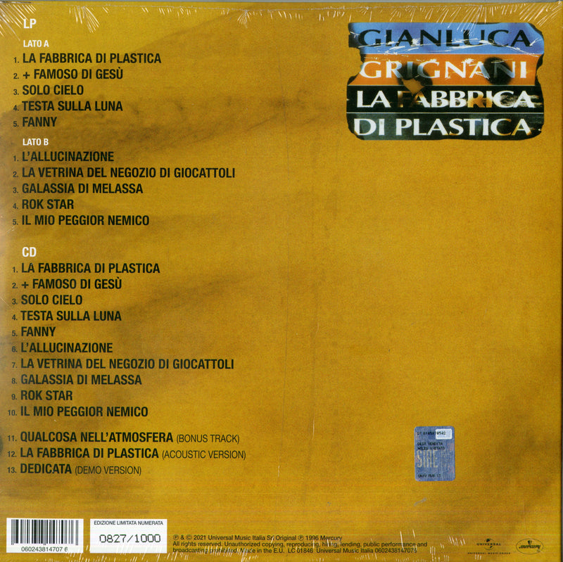 Grignani Gianluca - La Fabbrica Di Plastica (25Th Anniversary) (Deluxe Edt. Lp + Cd) Lp 0602438147076