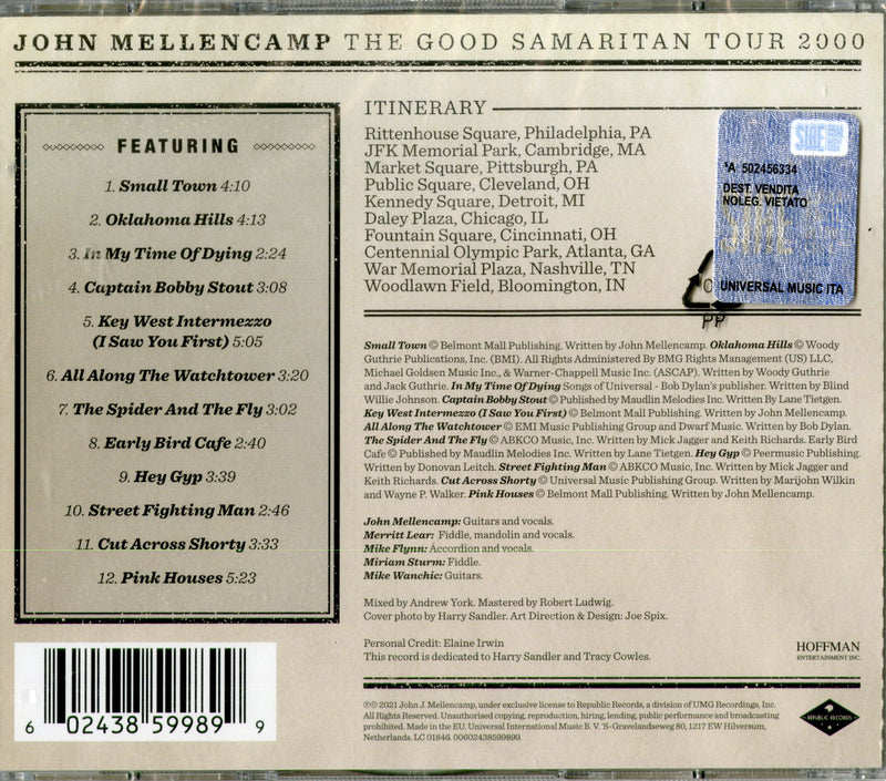 Mellencamp John - The Good Samaritan Tour 2000 (Cd + Dvd) Cd 0602438599899