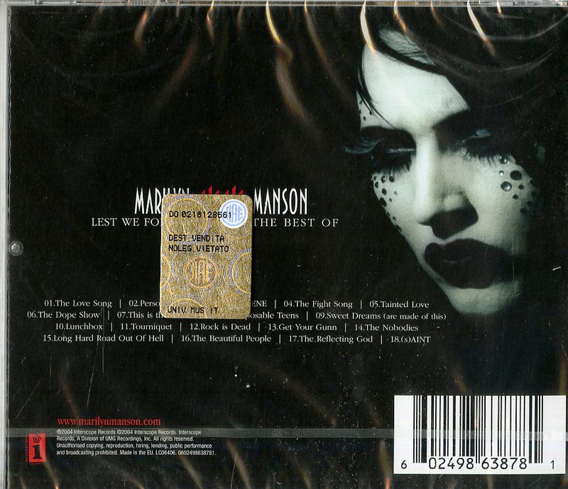 Marilyn Manson - Lest We Forget Best Of CD 0602498638781