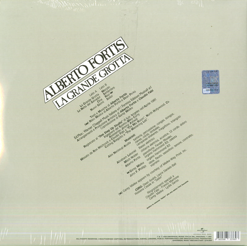Fortis Alberto - La Grande Grotta (Vinyl White) Lp 0602508337697