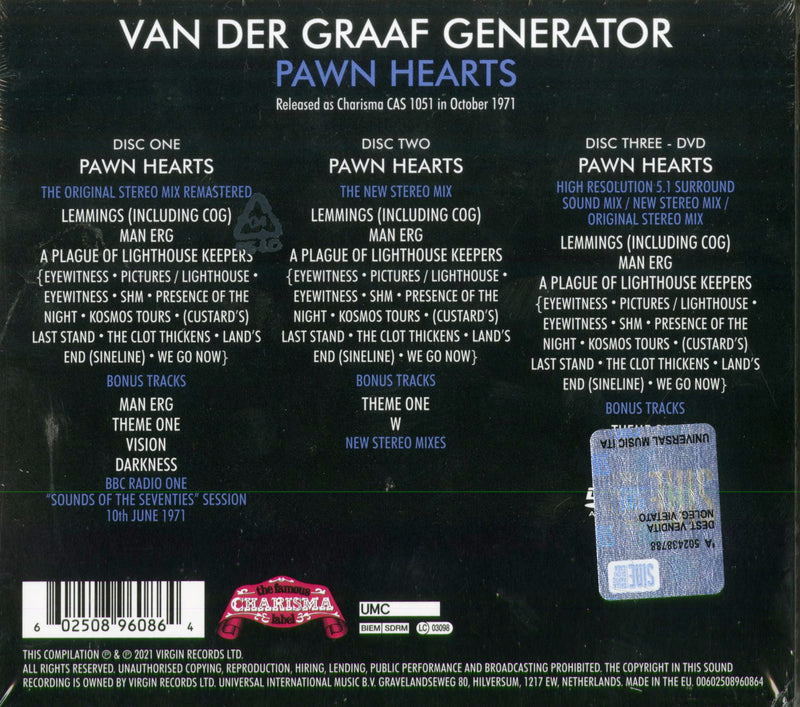 Van Der Graaf Generator - Pawn Hearts (Deluxe Edition) Cd 0602508960864