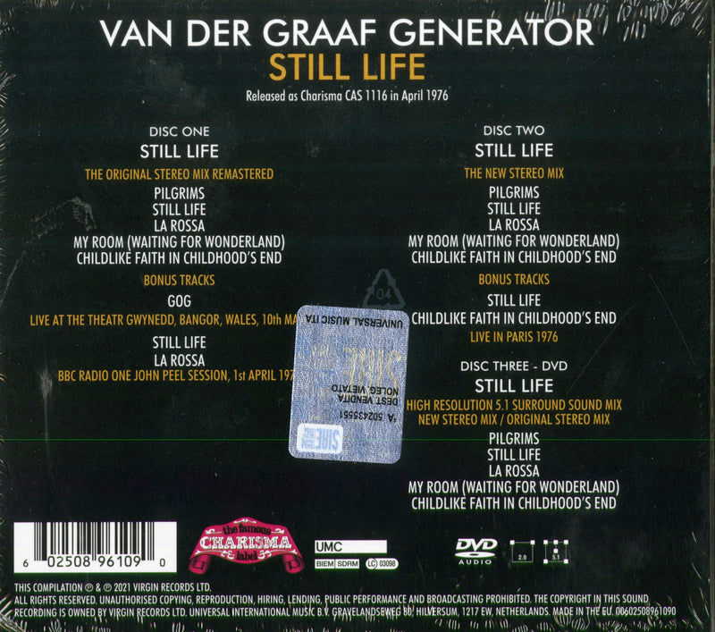 Van Der Graaf Generator - Still Life (Deluxe Edition) Cd 0602508961090