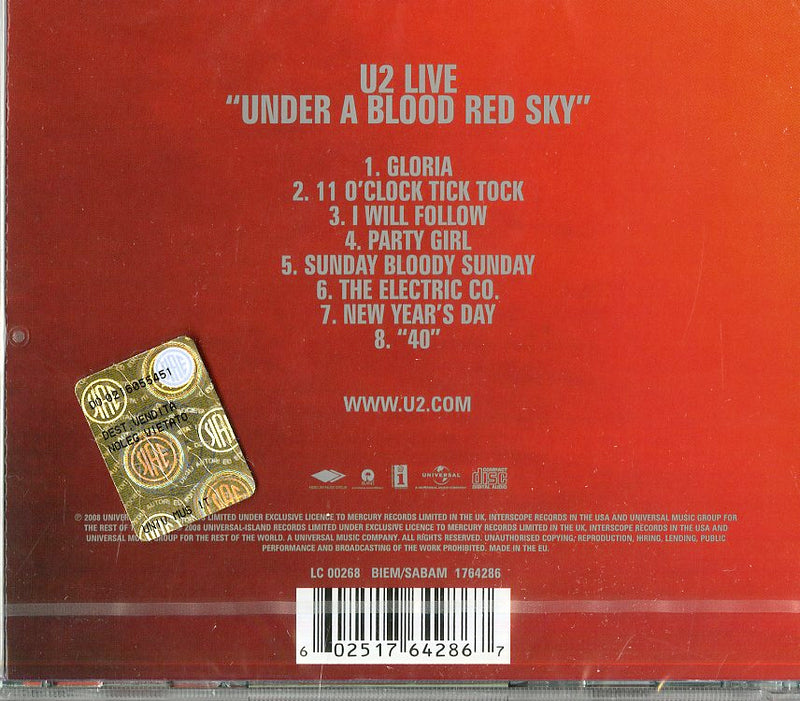 U2 - Under A Blood Red Sky(Remastered Au CD 0602517642867