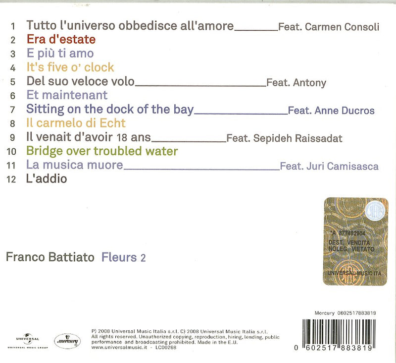 Battiato Franco - Fleurs 2 Cd 0602517883819