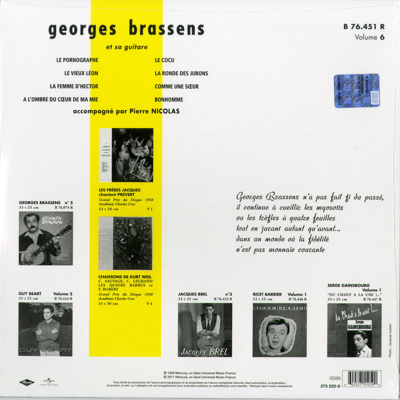 Brassens George - Volume 6 (1 Lp 25 Cm.) Lp 0602527552590