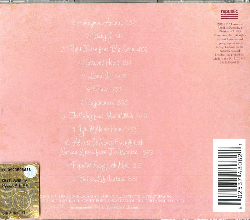 Grande Ariana - Yours Truly Cd 0602537480821