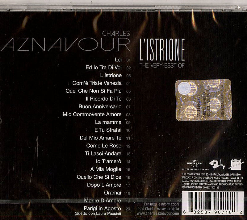 Aznavour Charles - L'Istrione The Very Best Of Cd 0602537907182