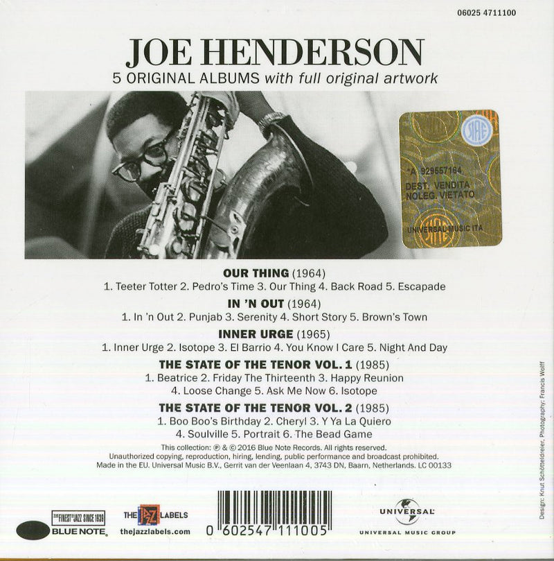 Henderson Joe - 5 Original Albums Cd 0602547111005