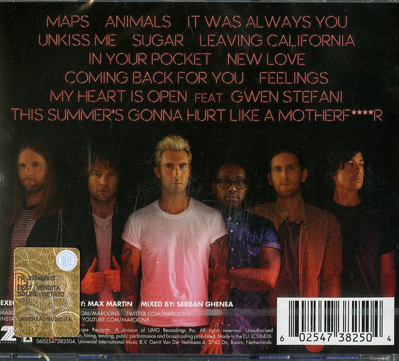 Maroon 5 - V (Extended) Cd 0602547382504