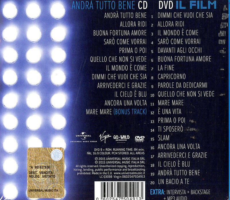 Nesli - Andra' Tutto Bene (Live Edt.)(Cd+Dvd) Cd 0602547504913