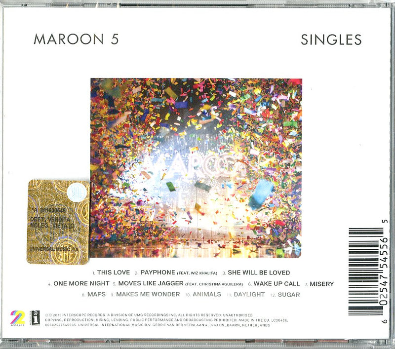 Maroon 5 - Singles Cd 0602547545565