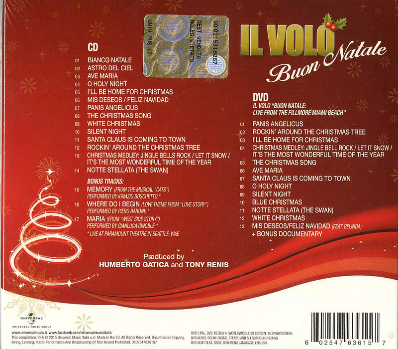 Il Volo - Buon Natale (Deluxe Edt.Cd+Dvd) Cd 0602547636157