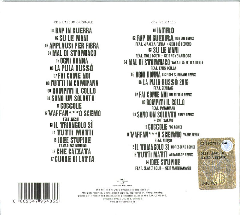 Fabri Fibra - Tradimento 10 Anni Cd 0602547954855