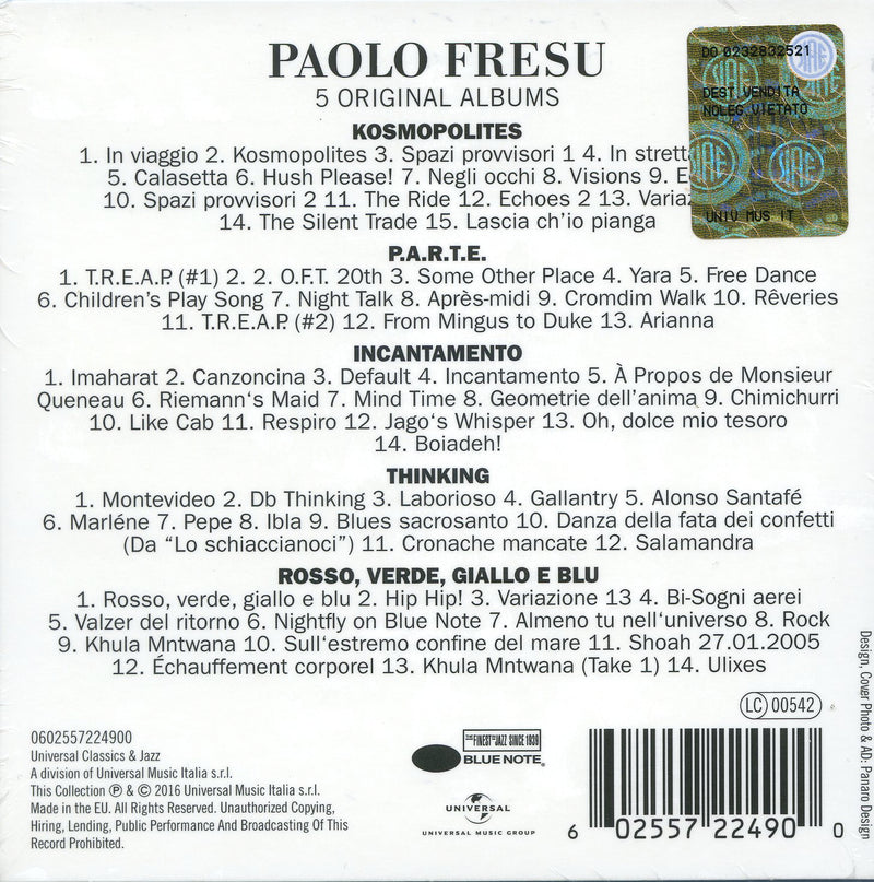 Fresu Paolo - 5 Original Albums Cd 0602557224900