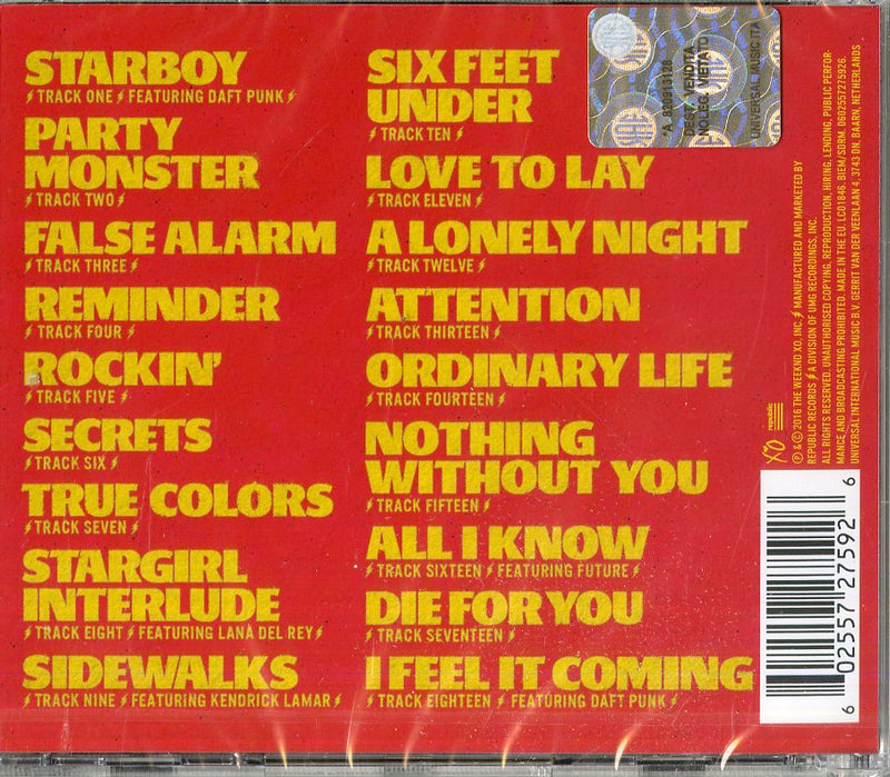 Weeknd The - Starboy Cd 0602557275926