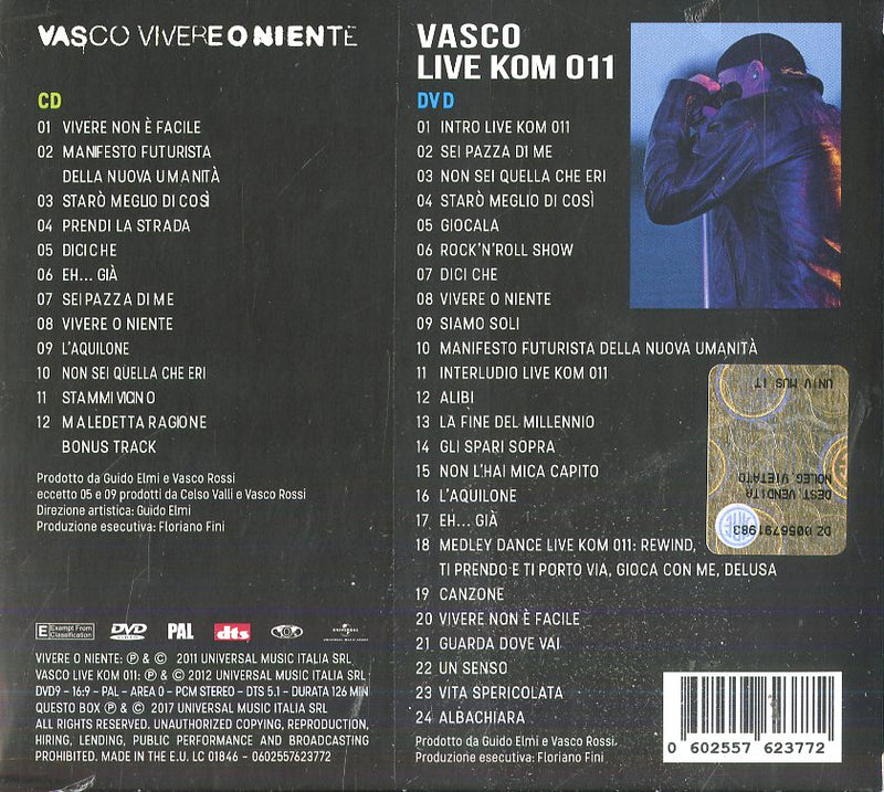 Rossi Vasco - Vivere O Niente (Spec.Edt.Cd+Dvd) Cd 0602557623772