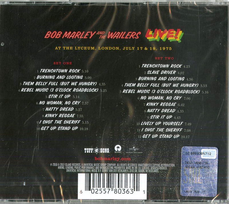 Marley Bob & The Wailers - Live! (Deluxe Edt.) Cd 0602557803631