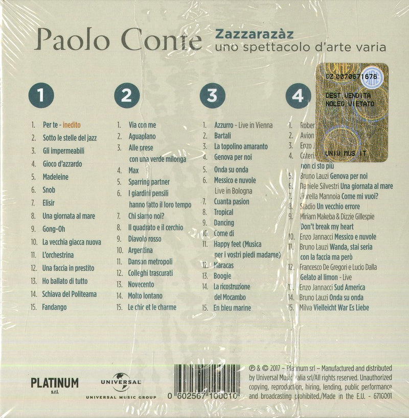 Conte Paolo - Zazzarazaz Uno Spettacolo (Deluxe Edt.4 Cd) Cd 0602567100010