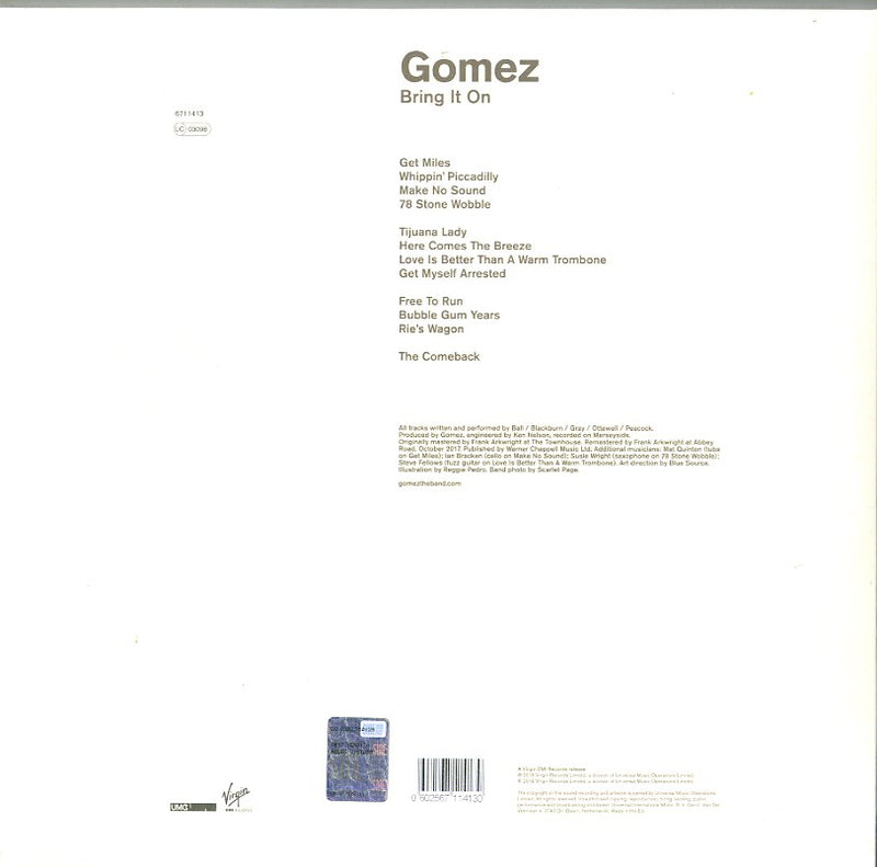 Gomez - Bring It On 20Th Anniversary Lp 0602567114130